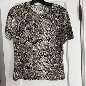 Vintage CINQ Snake Print Slinky Top | Y2K 90s | Fits Size Small